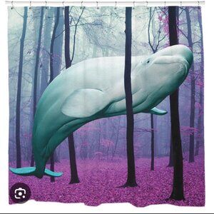 Beluga in the Forest Shower Curtain EUC